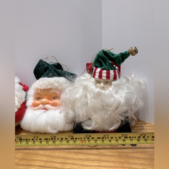 Vintage 80s/90s Santa Claus Face Ornaments Set - Picture 12 of 14